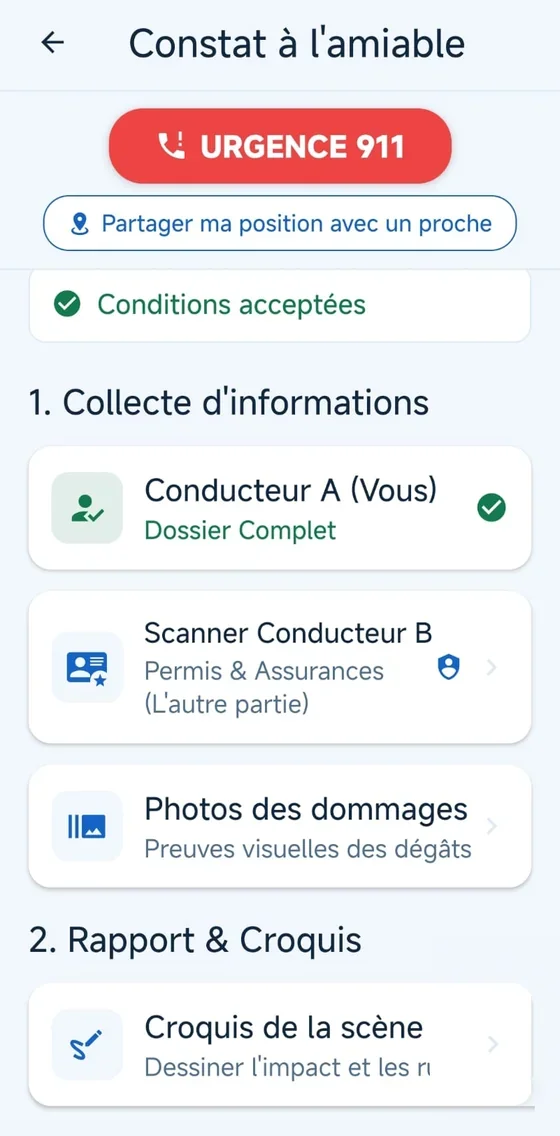 Constat à l'amiable Taxi-Flow : le formulaire guidé, étape par étape
